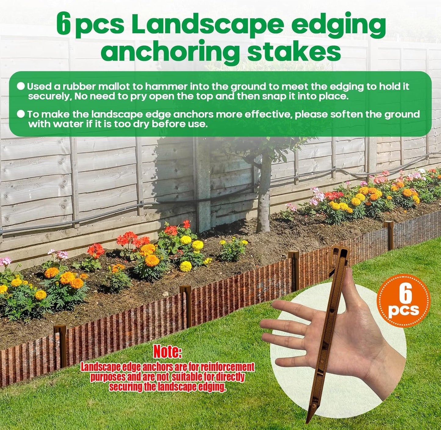 Corrugated Metal Garden Edging,Sturdy Tall Landscape Edging Borders with 6pcs Anchor Stakes, Perfect DIY for Flower Beds, Lawn and Pathway,Tree Surrounds,Paver Edges (Pre-Rusted 8"×20FT)