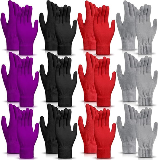 SATINIOR Magic Winter Gloves Unisex Gloves Knit Stretchy Mitten Full Fingers Warm Mitten for Men Women Sports