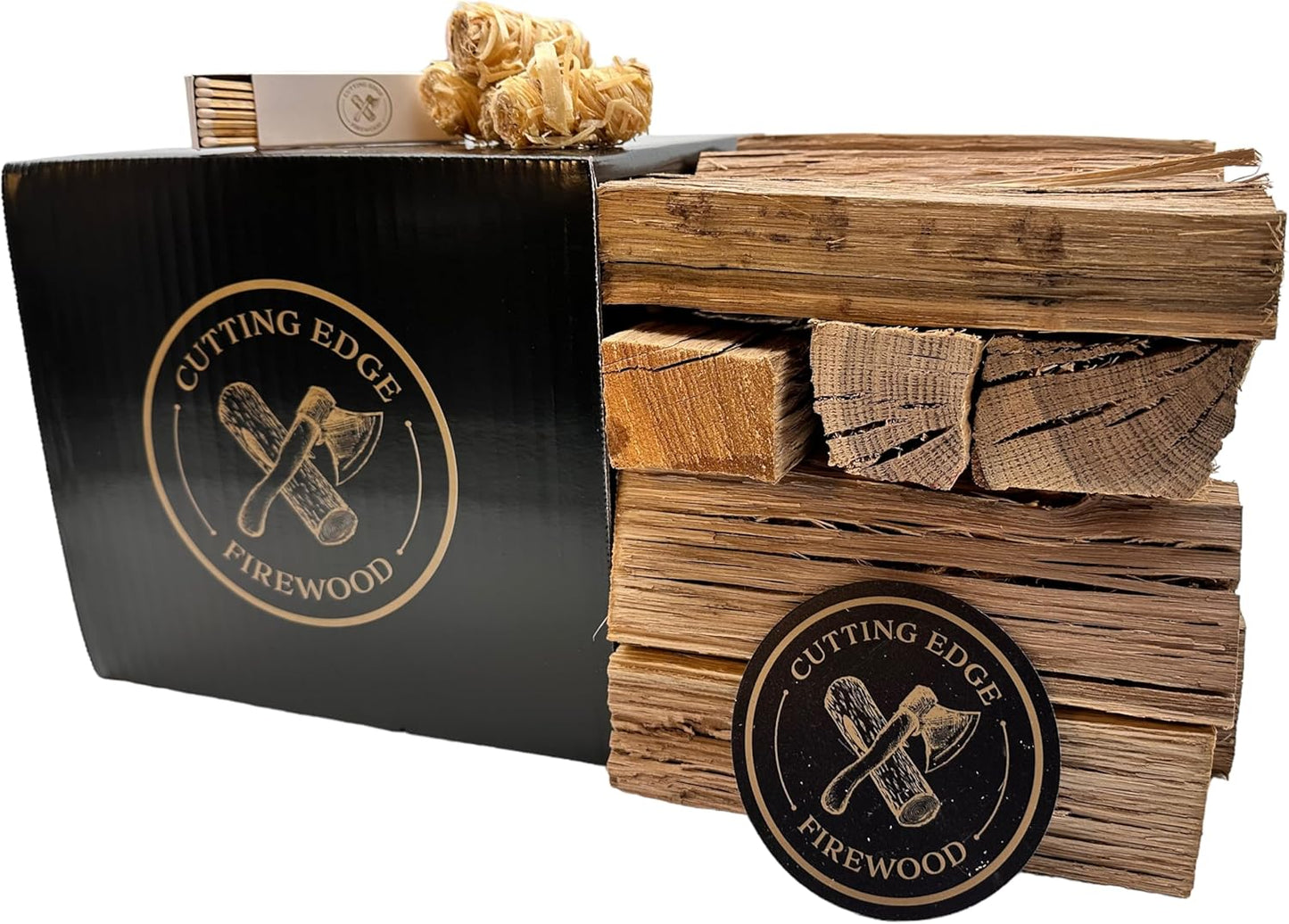 Cutting Edge Firewood Pizza Oven Wood - 8-Inch Splits - Ultra Kiln-Dried Premium Oak Cooking Logs - 10 lb Box for Alfa One, Gozney Dome, Solo Stove and More