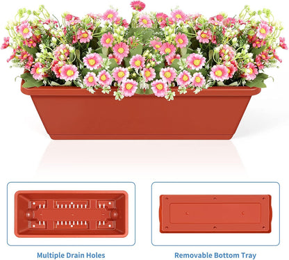 Vertical Raised Garden Bed Outdoor 3 Tiered Garden Planters Standing Elevated Planter Box with Drainage Holes for Plants Herbs Flowers Vegetables Brick Red