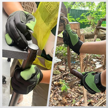 Gardening Gloves for Men and Women, Thorn Proof & Puncture Resistant Working Gloves, Gloves for Safety Work and Gardening, Gardening Gifts, Synthetic Leather Spandex Mechanic with Touchscreen Support
