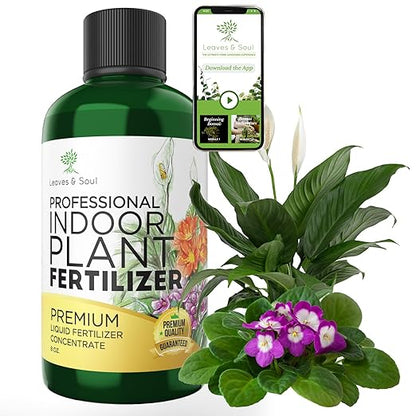 Professional Liquid Indoor Plant Fertilizer | 3-1-2 Concentrate for Plants and Flowers | Multi-Purpose Blend & Gardening Supplies | 8 oz Bottle