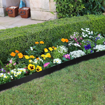 40“L X 4.5" H Metal Landscape Edging, Heavy Duty Galvanized Steel Garden Edging,10 Pack Garden Edging Border for Lawn, Flower Bed, Yard (Black)