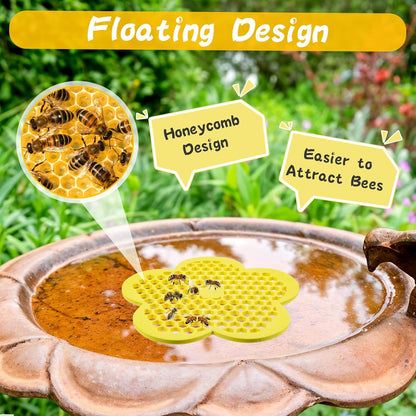 4 Pack Floating Bee Island, 7.7in Flower Floating Bee Watering Station Bees Feeding Bath Feeders for Garden Butterfly Outdoor Decor