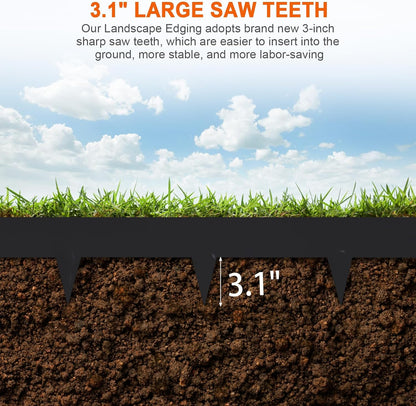 Metal Landscape Edging 42 Inch Strips, Steel Landscape Edging 6.3 Inch Depth, 6 Pack Hammer in Landscape Edging, Metal Edging for Landscaping