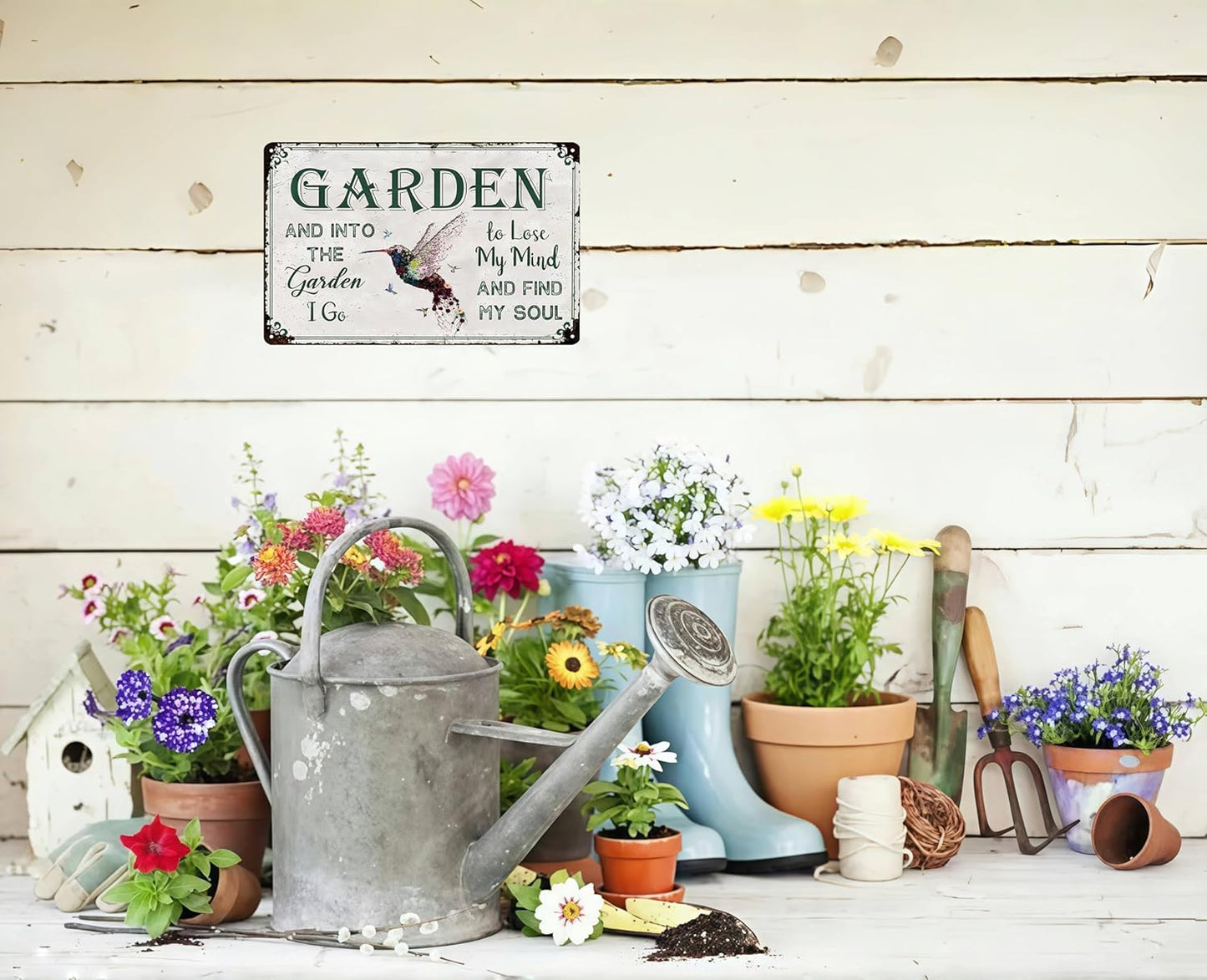 Bestylez Gardening Gifts Vintage Gardening Signs Into The Garden To Lose My Mind Tin Sign for Home Garden Greenhouse Living Room Bedroom Yard Cottage Outdoor Decor 8X12 Inch (3358)