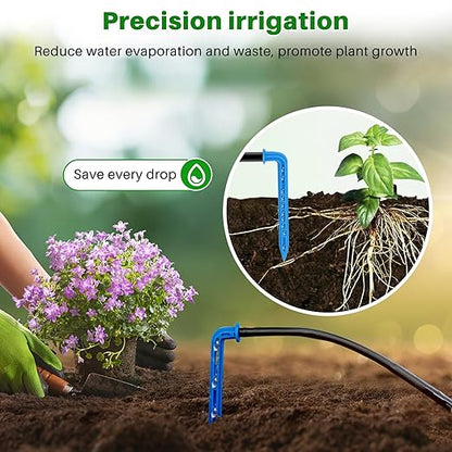 Biling 3W Solar Drip Irrigation System, Digital Programmable Smart Watering Kit with 2200mAh Battery for 15 Potted Plants Indoor/Outdoor Use
