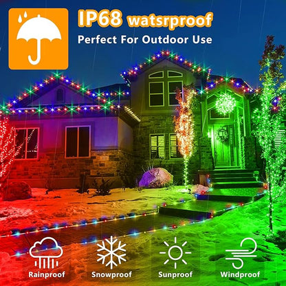 Solar String Lights Outdoor Waterproof LED,66ft 200 LED Rope Lights Solar Powered,8 Modes Multicolor Fairy Lights with Remote for Christmas Garden Patio Deck Backyard Pool Trampoline
