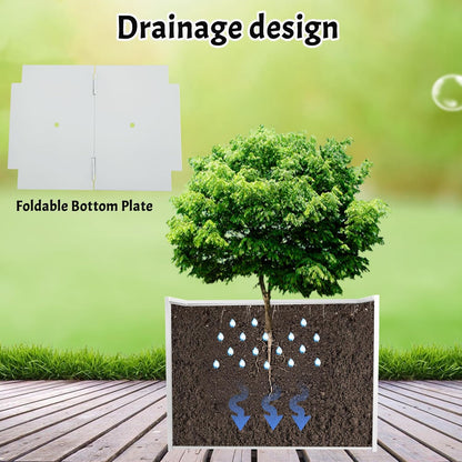 Galvanized Steel Rectangular Planter, 16"x 12"x 12" Small Planters for Outdoor Plants, White Outdoor Planter with Drainage Holes