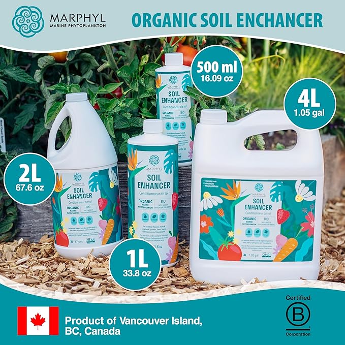 MARPHYL Organic Liquid Fertilizer - Outdoor & Indoor Plant Food - All-Purpose, Nutrient-Rich Lawn Fertilizer & Soil Enhancer for House Plants, Flowers, Vegetables, Succulents, Bamboo, Hydroponics