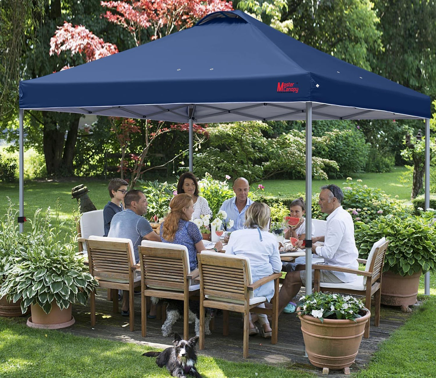 MASTERCANOPY Durable Pop-up Canopy Tent with Roller Bag (10x10, Navy Blue)