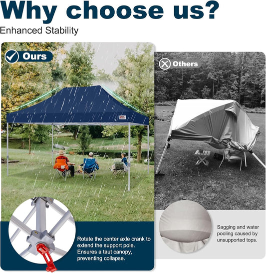 MASTERCANOPY Pop Up Canopy Tent Commercial Grade 10x15 Instant Shelter (Navy Blue)