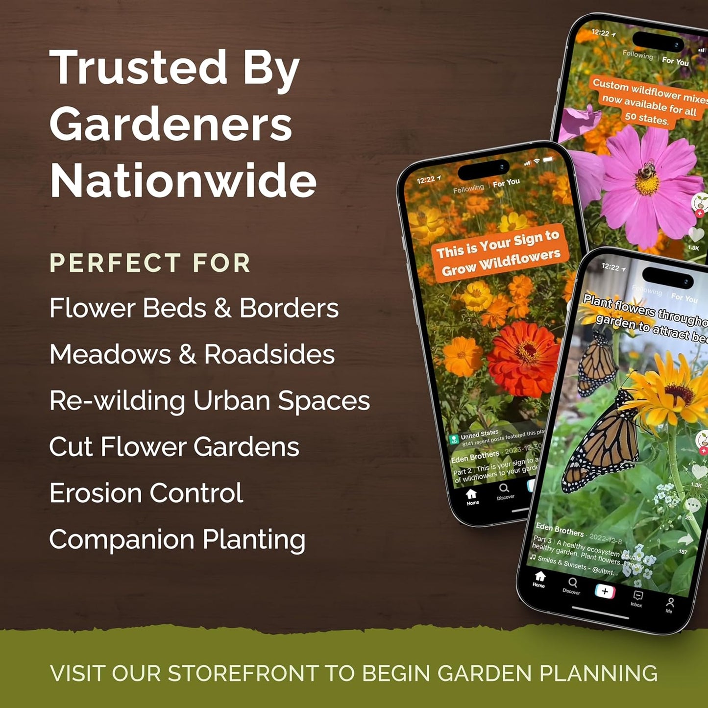 Eden Brothers Deer Resistant Wildflower Mixed Seeds for Planting, 5 lb, 2,400,000+ Seeds with Foxglove, Forget Me Not | Attracts Pollinators, Plant in Spring or Fall, Zones 3, 4, 5, 6, 7, 8, 9, 10