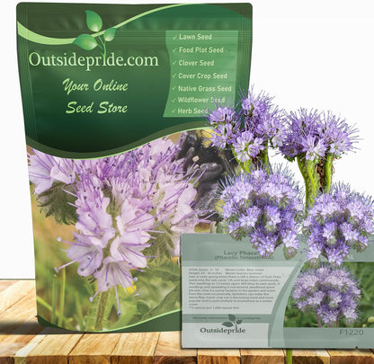 Outsidepride Lacy Phacelia Seeds for Planting - 5000 Pcs Annual, Drought-Tolerant Wildflower Seeds w/Light Violet Flowers, Ideal for Pollinator Gardens, Erosion Control, & Attracts Bees & Butterflies