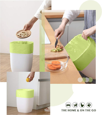 FORID 4 Gallon Garbage Bags, 150 Count, Unscented, Strong Trash Can Liners, 15 Liter Wastebasket Bags for Kitchen, Bathroom, Home Office, Green