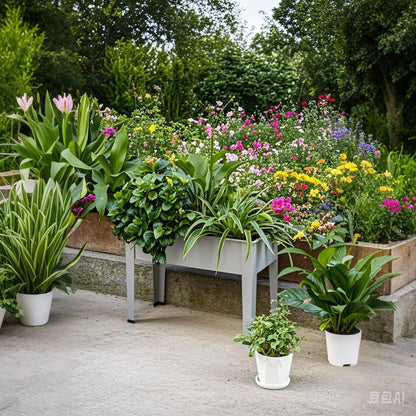 Metal Raised Garden Bed,Raised Planter Box with Legs,Herbs and Vegetables Planter Suitable for Outdoor Patio Deck and Porch (Mini Gray)