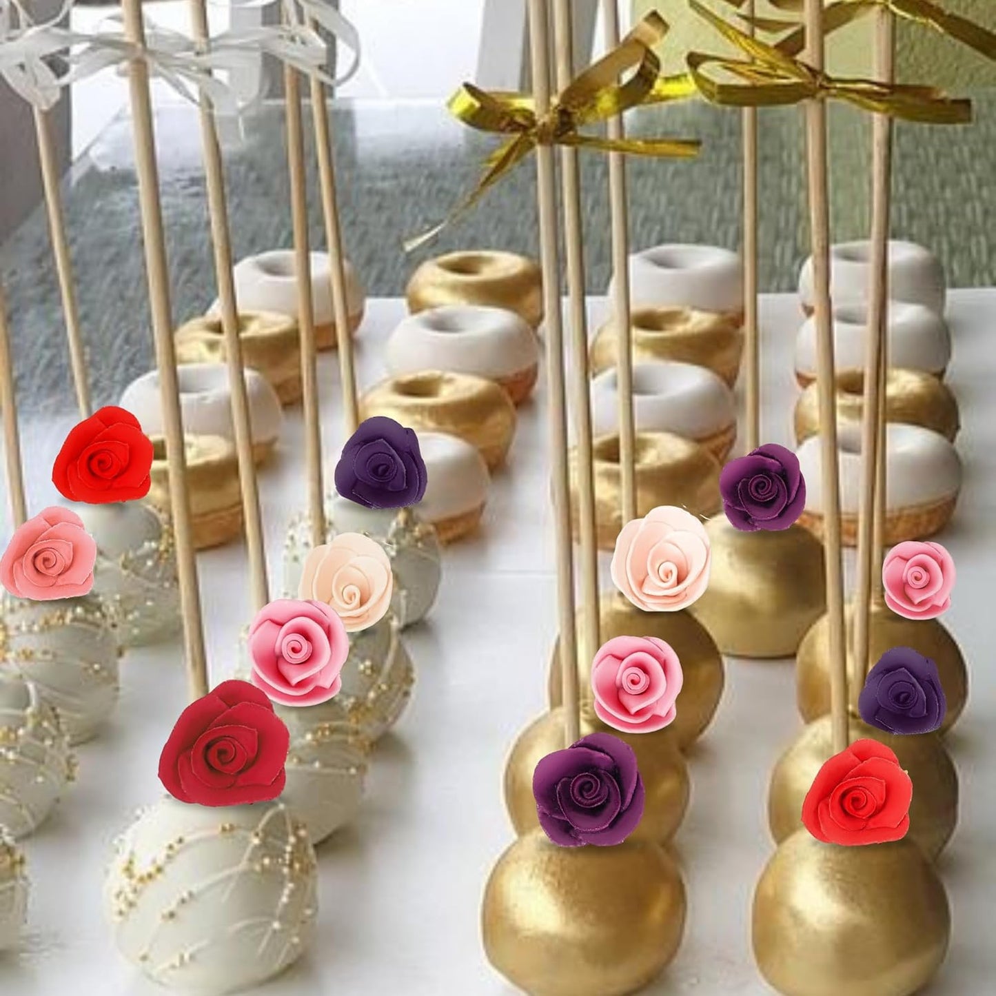 Confect Edible Flower | Edible Flower for cake decorations | Edible Flower Cupcake Toppers | Cupcakes & Doughnut Edible Toppers | Edible Hot Pink Flower- Vegan, Gluten-Free, Soy-Free, Dairy-Free, Palm Oil-Free -Pack of 12