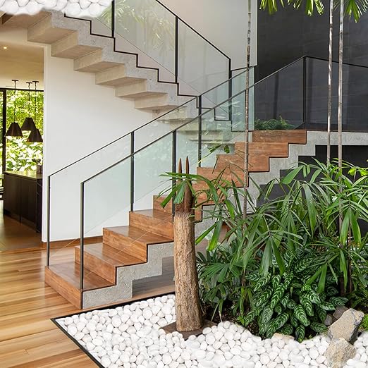 15 lbs White Rocks for Landscaping, 1-2 inch Large White Rocks for Plants, Decorative Polished Stones for Garden, Walkways, Yard, Plants Pots, Vases, Crafts