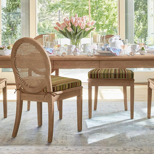 Outdoor Round Corner Seat Cushion, 17"x16"x2", Set of 4, Non Slip Seat Cushion Pads with Removable Cover for Patio Furniture, Garden Yard Lawn, Colorful Stripe