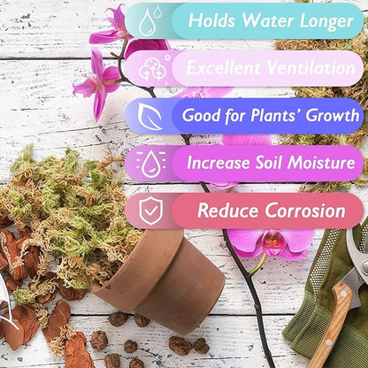 Halatool 4QT Premium Sphagnum Moss for Indoor Plants, Orchid Moss Potting Mix - Natural Sphagnum Moss for Succulents, Carnivorous(Sarracenia), Monstera, Terrarium Substrate & Reptile Habitats