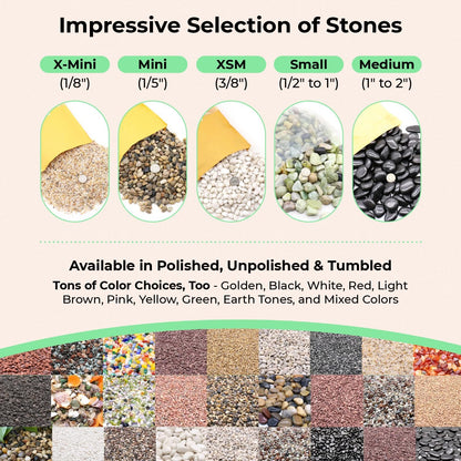 Agate Stone. Polished Natural Agate Pebbles. 3/8 Inch - 2 lbs. Mixed Color. for Succulents, Pots, Plants, Crafting, Vase Fillers (XSM (0.375 Inch), Agate - Mixed Color Polished, 2)