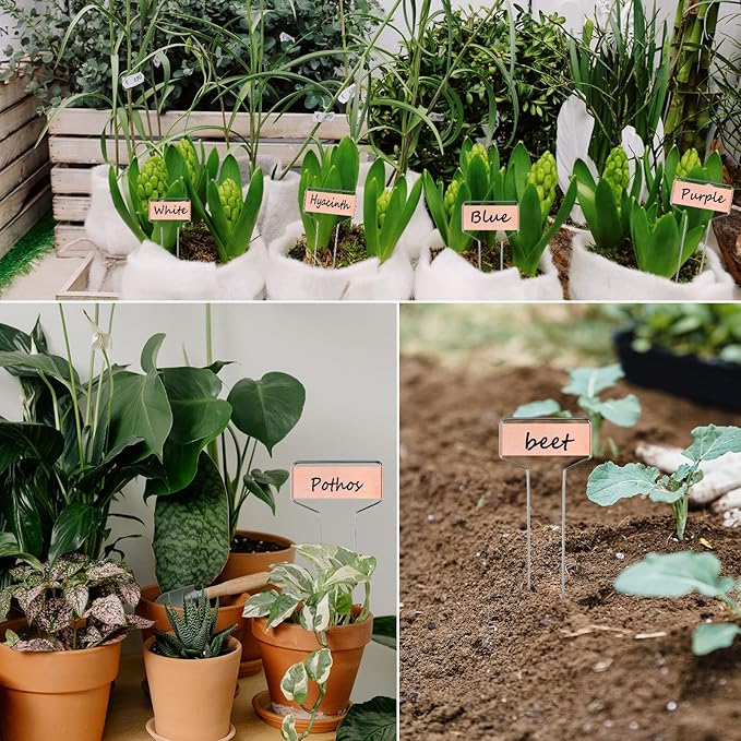 30pcs Plant Labels Copper Plant Markers for Outdoor Plants 6inch Plant Labels for Seedlings Outdoor Garden Waterproof Plant Tags and Labels for Flower Vegetable Herbs Greenhouse (6 in, Copper)