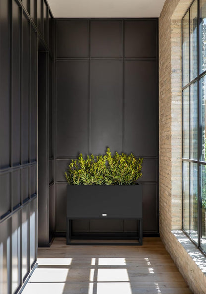 Veradek Block Series Raised Long Box Planter for Patio & Garden | Durable All-Weather Use with Aluminum Stand | Modern Décor for Herbs, Flowers