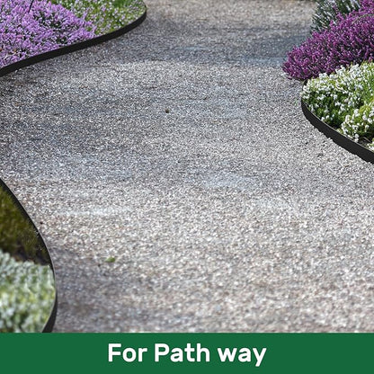 AGTEK Garden Edging 92FT Landscape Edging Kit 2 Inch Height Plastic Garden Border No Dig Lawn Border for Yard Flower Bed with 84 Stakes