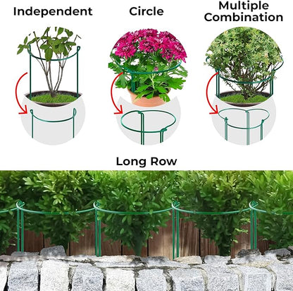K-Brands 12 Pack Plant Support Stakes – Heavy-Duty Half Round Peony Support Ring and Cage for Indoor and Outdoor Plants – Peony, Tomato, Hydrangea, Rose 10" Wide x 16" High