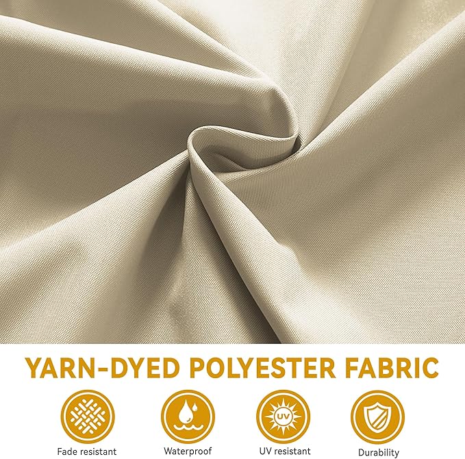 10x13 FT Cantilever Patio Umbrella with Base Included Double Top Outdoor Rectangular Large Heavy Duty Aluminum Offset Umbrellas with 7 Level Tilt 360-degree Rotation for Pool Garden Deck, Beige