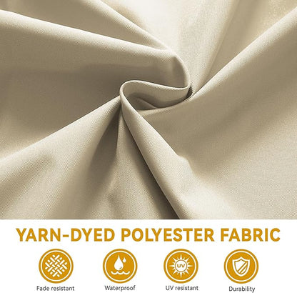 10x13 FT Cantilever Patio Umbrella with Base Included Double Top Outdoor Rectangular Large Heavy Duty Aluminum Offset Umbrellas with 7 Level Tilt 360-degree Rotation for Pool Garden Deck, Beige