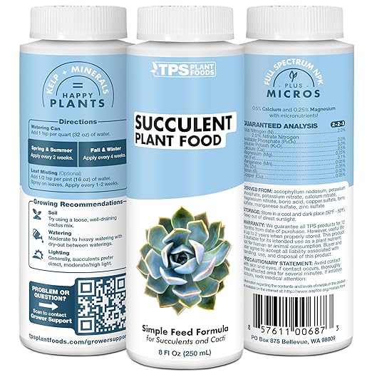 Succulent Plant Food for Succulents, Cactus, Jade and Aloe, Liquid Houseplant Fertilizer, 1 Gallon (128 oz)