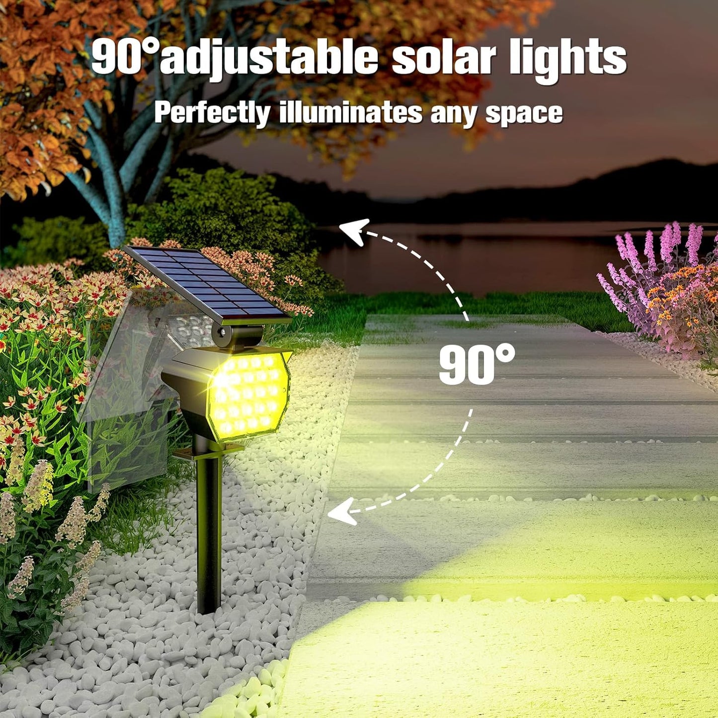 NIORSUN Solar Color Changing Lights Outdoor,7 Lighting Modes RGB Solar Outdoor Lights,IP67 Waterproof Multicolor Landscape Spotlights for Halloween Holiday Decorations,4 Pack
