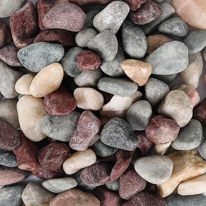 5lbs Natural River Rocks, Polished Pebbles for Plants Garden, 1-2 inch Decorative Countryside Stones, Ideal for Fish Tank, Vases, Crafting, Garden Landscaping Rocks,Countryside