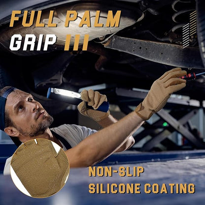 HANDLANDY Work Gloves for Men & Women, Utility Mechanic Working Gloves Touch Screen, Flexible Yard Work Gloves