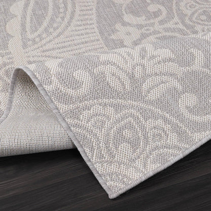 Medallion Outdoor Rug 10x14 Washable Outside Carpet for Indoor Patio Porch Waterproof Easy Cleaning Non Shedding Area Rugs Gray 10 x 14