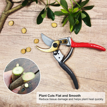 TONMA Bypass Pruning Shears [Made in Japan] 8 Inch Heavy Duty Garden Shears for Gardening, Professional Hand Pruners Garden Clippers with Japanese SK4 Steel Blades, Ergonomic Non-Slip Grip