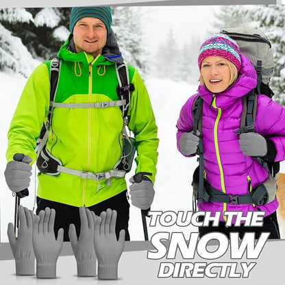 SATINIOR Magic Winter Gloves Unisex Gloves Knit Stretchy Mitten Full Fingers Warm Mitten for Men Women Sports