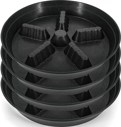 4 Pack Plant Saucer 12 inch, 8 10 14 17 inch, Plant Stand Plastic Plant Saucers for Indoors Outdoor, Heavy Duty Flower Saucers for Potted Plants, Pot Saucers for Plants, Grow Bags Saucers