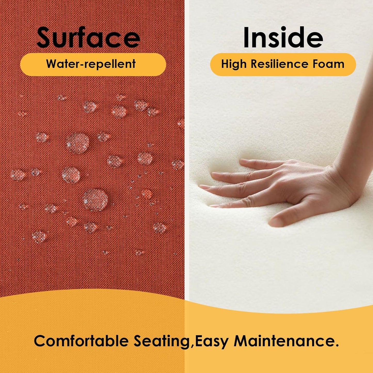 Outdoor Sunbrella Square Corner Seat Cushion, 19"x19"x3", Set of 4, Non Slip Seat Cushion Pads with Removable Cover for Patio Furniture, Garden Yard Lawn, Spectrum Grenadine