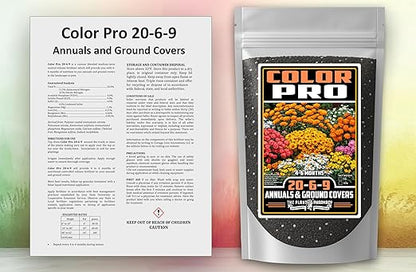 Fertilizer Commercial Grade | Color Pro 20-6-9 | 2 Pounds | Custom Professional Mix Blend | Controlled Release for Annuals & Groundcovers | 6 Month Nutrition | Balanced NPK Formula with Micronutrients
