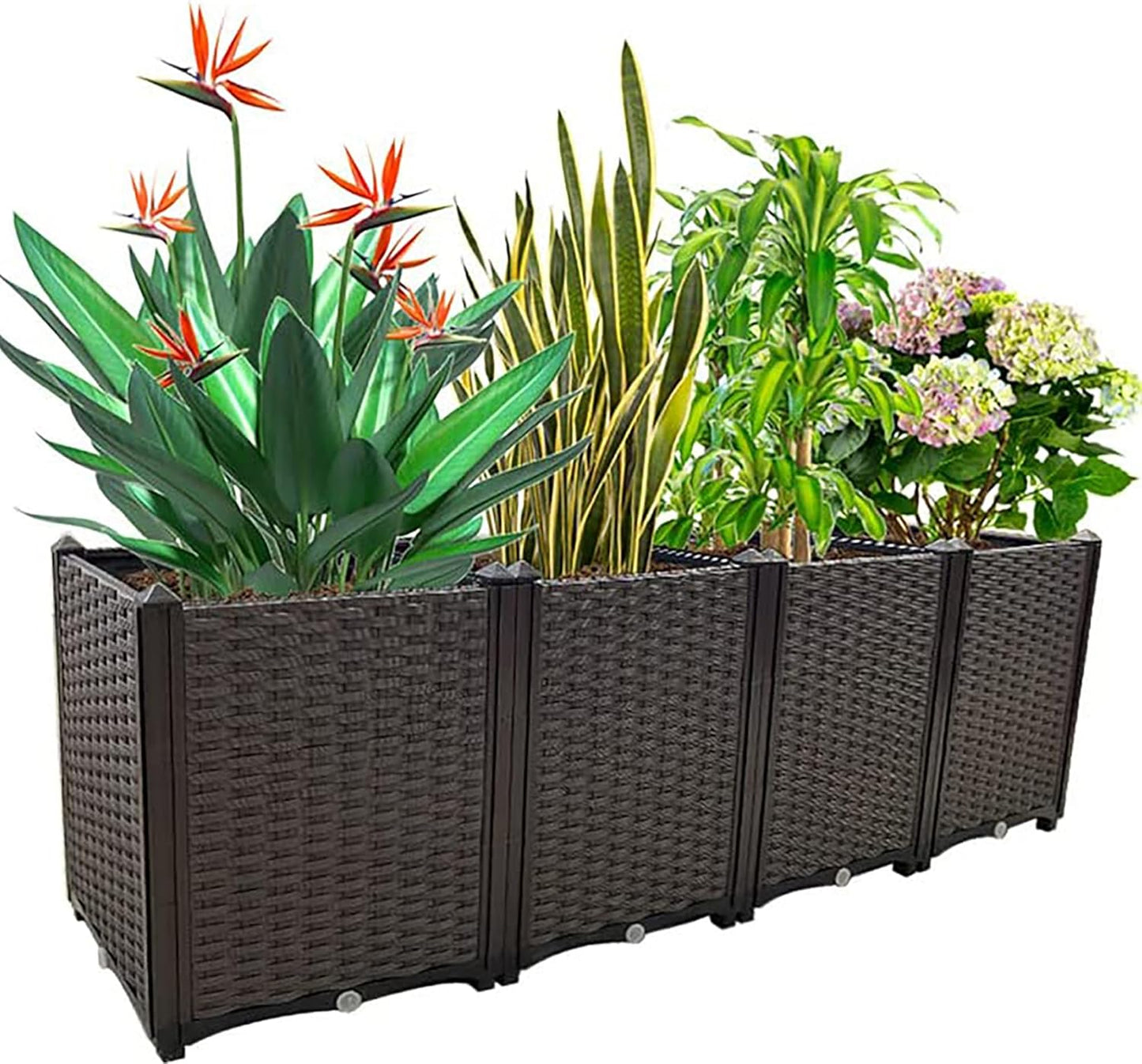 Large Planters for Outdoor Plants Raised Garden Bed Elevated Rectangular Garden Box Kits for Gardening, Vegetables, Flowers and Herbs in Backyard Patio Balcony