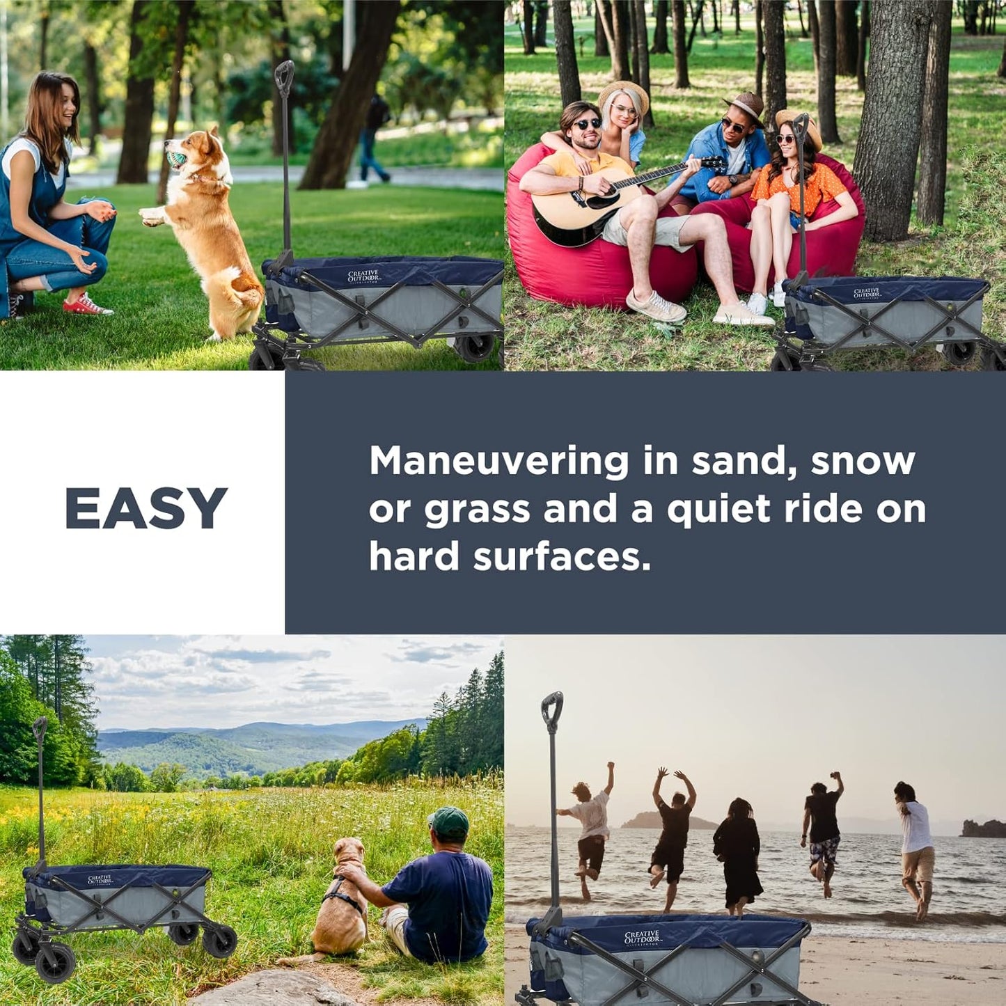 Creative Outdoor Original Folding Wagon All-Terrain Wheels