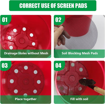 200 Pack 68MM, 2.7 inch Round Mesh Nets for Block Soil Leaking of 4 inch Nursery Pots(or Other Pots Bottom Around 2.7")