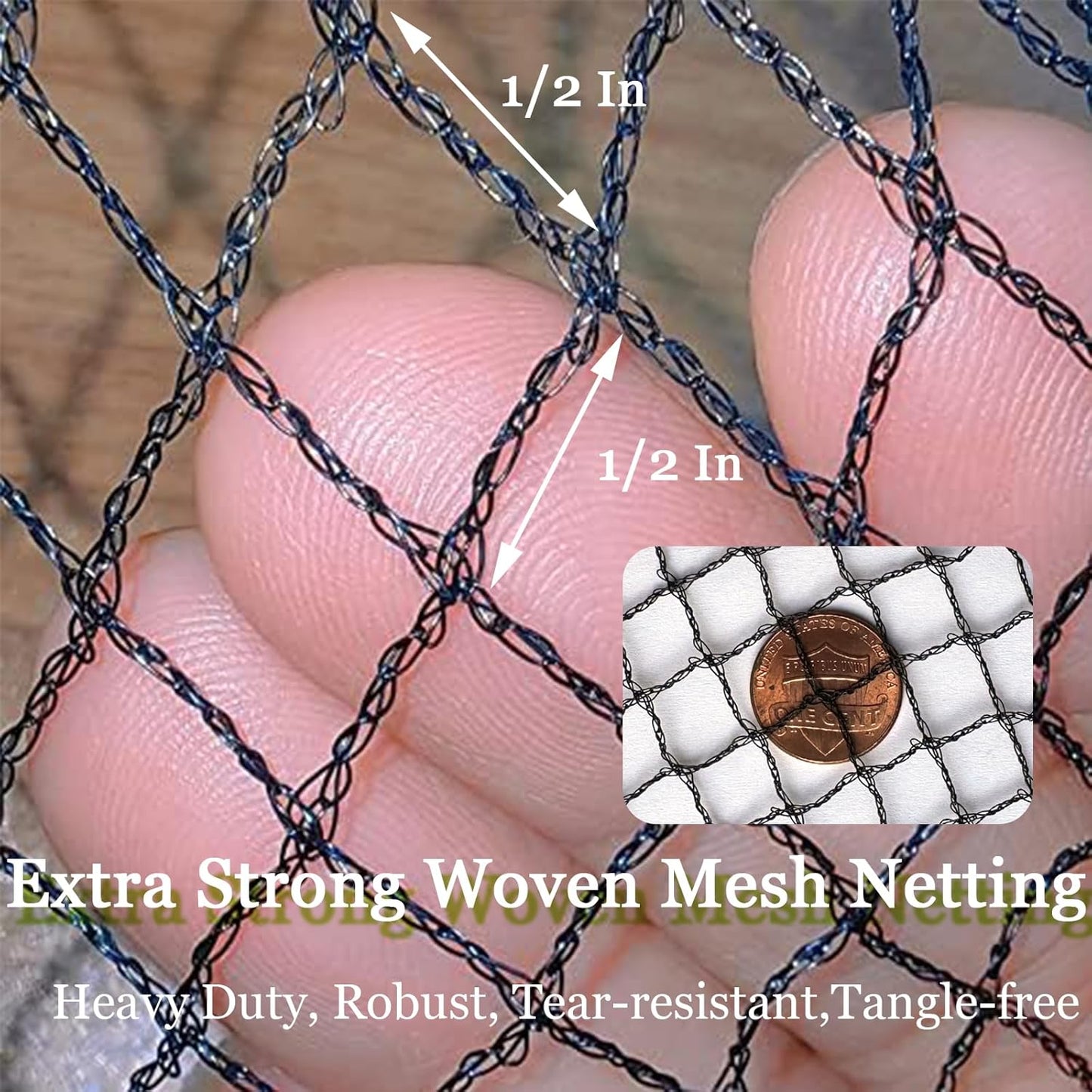 Meanchen Bird Netting 20x30 Ft, 1/2In Mesh Heavy Duty Garden Netting Pest Barrier for Plants, Vegetables, Extra Strong Woven Mesh Netting, Animal Fencing for Fruit Trees Against Birds, Deer, Poultry