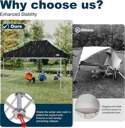 MASTERCANOPY Pop Up Canopy Tent Commercial Grade 10x15 Instant Shelter (Black)