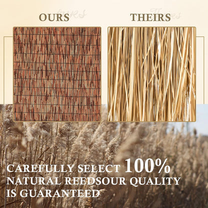 Brown 6FT X 16.4FT Reed Fencing Roll, Balcony Privacy Reed Shade Bamboo Fencing Garden Fence Border, Wind Block Sunshade Fence Screen for Outdoor Yard Patio Flower Bed Edge