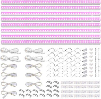 Barrina Grow Lights for Indoor Plants, Full Spectrum, 4ft 160W (8 x 20W), LED Grow Light Strip for Seed Starting, Greenhouse, Plug and Play, 8-Pack