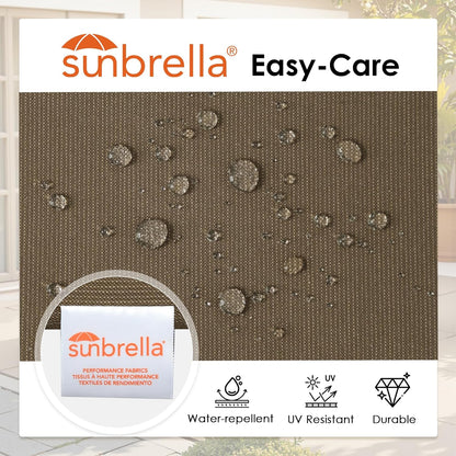 Outdoor Sunbrella Round Corner Seat Cushion, 17"x16"x2", Set of 4, Non Slip Seat Cushion Pads with Removable Cover for Patio Furniture, Garden Yard Lawn, Specrtum Caribou
