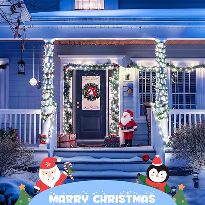 JMEXSUSS 2 Pack White Solar Christmas Lights, Total 200 LED 66 FT Solar String Lights Outdoor Waterproof, White Twinkle Light for Christmas Tree Outside Garden Yard Decor